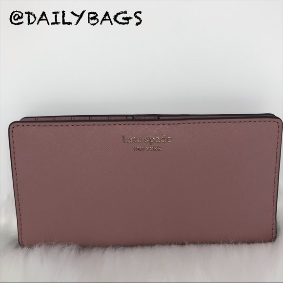 KATE SPADE PINK LARGE SLIM BIFOLD WALLET PEONY - Picture 2 of 6